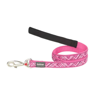 Reddingo Flanno Desenli Pembe Köpek Uzatma Tasması Small 15 Mm 1,2 Mt 