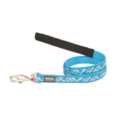 Reddingo Flanno Desenli Turkuaz Köpek Uzatma Tasması Medium 20 Mm 1,2 Mt 