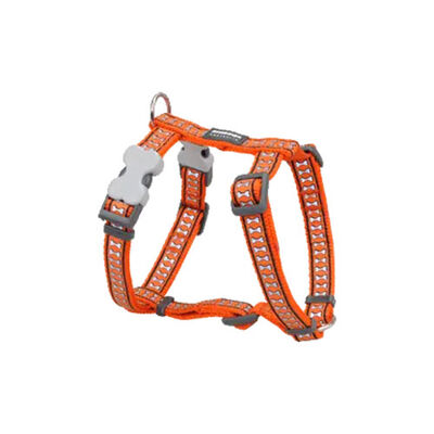 Reddingo Reflektörlü Kemik Desenli Turuncu Köpek Göğüs Tasması Small 15 Mm 