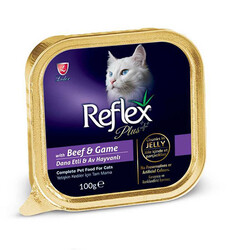 Reflex Plus - Reflex Plus Biftek Ve Av Hayvanlı Jöle İçinde Yetişkin Kedi Konservesi