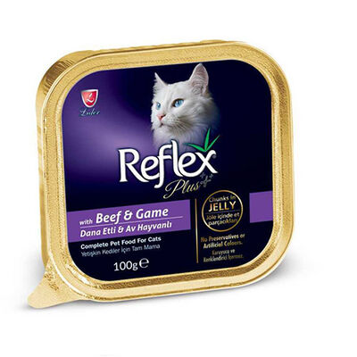 Reflex Plus Biftek Ve Av Hayvanlı Jöle İçinde Yetişkin Kedi Konservesi
