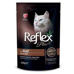Reflex Plus - Reflex Plus Biftekli Pouch Konserve Sos İçinde Et Parçacıklı Yetişkin Kedi Konservesi