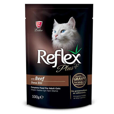 Reflex Plus Biftekli Pouch Konserve Sos İçinde Et Parçacıklı Yetişkin Kedi Konservesi