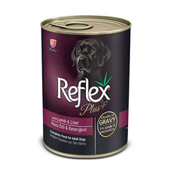Reflex Plus - Reflex Plus Kuzulu Karaciğerli Gravy Yetişkin Köpek Konservesi 6 Adet 400 Gr 