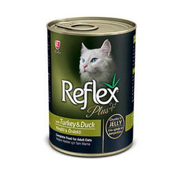 Reflex Plus - Reflex Plus Hindi Ve Ördekli Jöleli Et Parçacıklı Yetişkin Kedi Konservesi