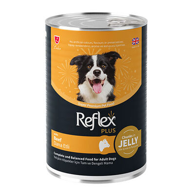 Reflex Plus Jöle İçinde Et Parçacıklı Dana Etli Yetişkin Köpek Konservesi 6 Adet 400 Gr 