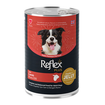 Reflex Plus Jöle İçinde Et Parçacıklı Kuzu Etli Yetişkin Köpek Konservesi 6 Adet 400 Gr 