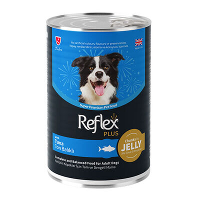 Reflex Plus Jöle İçinde Et Parçacıklı Ton Balıklı Yetişkin Köpek Konservesi 12 Adet 400 Gr 