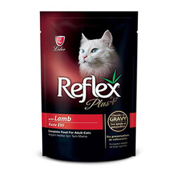 Reflex Plus - Reflex Plus Kuzulu Pouch Konserve Sos İçinde Et Parçacıklı Yetişkin Kedi Konservesi