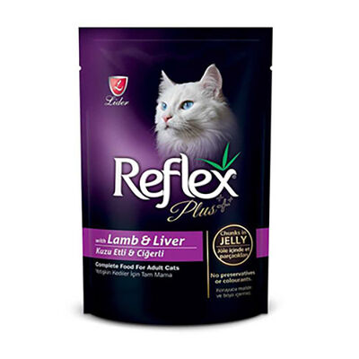 Reflex Plus Kuzulu Ve Ciğerli Pouch Konserve Jöle İçinde Et Parçacıklı Yetişkin Kedi Konservesi
