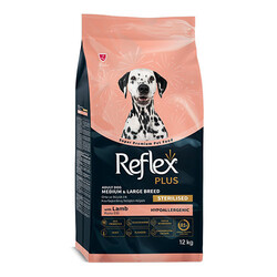 Reflex Plus - Reflex Plus Light Sterilised Orta ve Büyük Irk Kuzulu Kısırlaştırılmış Köpek Maması 12 Kg 