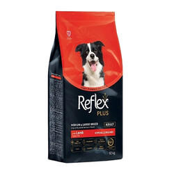 Reflex Plus - Reflex Plus Orta ve Büyük Irk Kuzulu ve Pirinçli Yetişkin Köpek Maması 12 Kg 