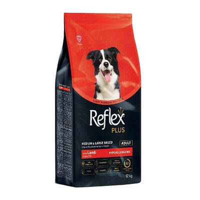Reflex Plus Orta ve Büyük Irk Kuzulu ve Pirinçli Yetişkin Köpek Maması 12 Kg 