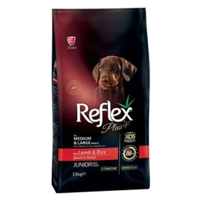 Reflex Plus Orta ve Büyük Irk Kuzulu ve Pirinçli Yavru Köpek Maması 15 Kg 