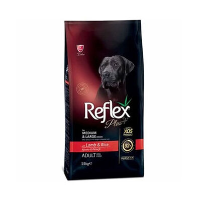Reflex Plus Orta ve Büyük Irk Kuzulu ve Pirinçli Yetişkin Köpek Maması 15 Kg 