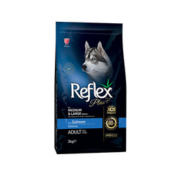 Reflex Plus - Reflex Plus Orta ve Büyük Irk Somonlu Yetişkin Köpek Maması 3 Kg 