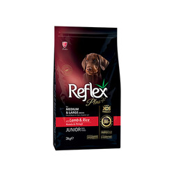 Reflex Plus - Reflex Plus Orta ve Büyük Irk Kuzulu ve Pirinçli Yavru Köpek Maması 3 Kg 