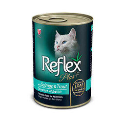 Reflex Plus - Reflex Plus Pate Somon Ve Alabalıklı Et Praçacıklı Yetişkin Kedi Konservesi