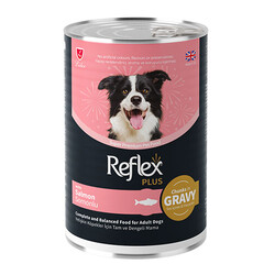 Reflex Plus - Reflex Plus Sos İçinde Et Parçacıklı Somonlu Yetişkin Köpek Konservesi 400 Gr 