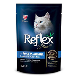 Reflex Plus - Reflex Plus Tuna Ve Karidesli Pouch Jöle İçinde Et Parçacıklı Yetişkin Kedi Konservesi