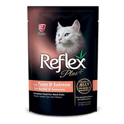 Reflex Plus - Reflex Plus Tuna Ve Somonlu Jöle İçinde Et Parçacıklı Yetişkin Kedi Pouch Konservesi