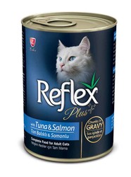 Reflex Plus - Reflex Plus Tuna Ve Somonlu Soslu Et Parçacıklı Yetişkin Kedi Konservesi