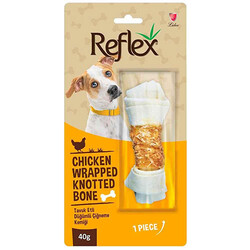 Reflex - Reflex Tavuk Eti Sargılı Düğümlü Köpek Çiğneme Kemiği 40 Gr 