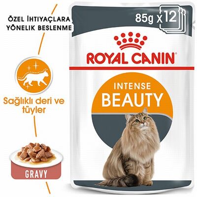 Royal Canin Intense Beauty Gravy Pouch Yetişkin Kedi Konservesi 12 Adet 85 Gr 