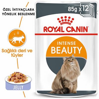 Royal Canin İntense Beauty Jelly Pouch Yetişkin Kedi Konservesi 12 Adet 85 Gr 