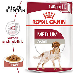 Royal Canin - Royal Canin Medium Adult Gravy Yetişkin Köpek Konservesi 10 Adet 140 Gr 