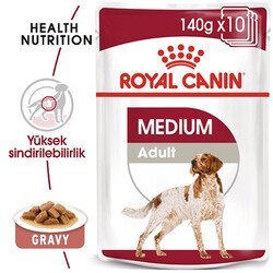 Royal Canin Köpek Mamaları - Royal Canin Medium Adult Gravy Yetişkin Köpek Konservesi 10 Adet 140 Gr 