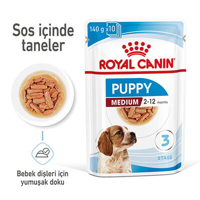 Royal Canin Medium Puppy Gravy Yavru Köpek Konservesi 10 Adet 140 Gr 