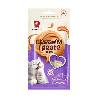 Royalpet Creamy Tavuklu ve Karidesli Krema Kedi Ödül Maması 4x14 Gr