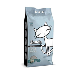 Sandy - Sandy Marsilya Sabunu Kokulu Tozsuz Ekstra Topaklanan Gri Sodyum Bentonit Kedi Kumu 10 kg 