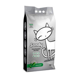 Sandy - Sandy Parfümsüz Tozsuz Ekstra Topaklanan Gri Sodyum Bentonit Kedi Kumu 10 kg 