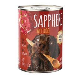 Sapphere - Sapphere Kırmızı Etli Yetişkin Köpek Konservesi 12 Adet 400 Gr 