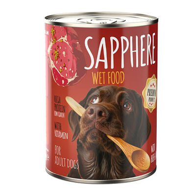 Sapphere Kırmızı Etli Yetişkin Köpek Konservesi 6 Adet 400 Gr 