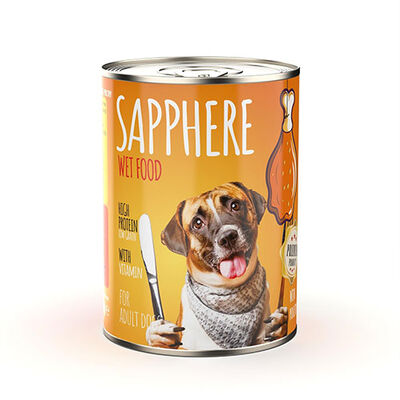 Sapphere Kümes Hayvanlı Yetişkin Köpek Konservesi 6 Adet 400 Gr 