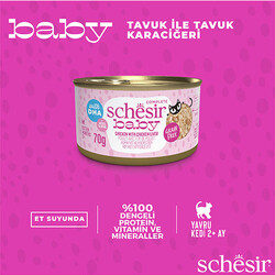 Schesir Babycat Tavuklu ve Ciğerli Tahılsız Yavru Kedi Konservesi 70 Gr - Thumbnail