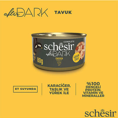Schesir After Dark Sos İçinde Tavuk Etli Tahılsız Yetişkin Kedi Konservesi 80 Gr 