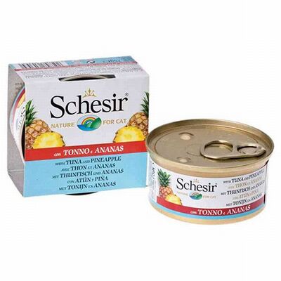 Schesir Ton Balıklı ve Ananaslı Yetişkin Kedi Konservesi 75 Gr 