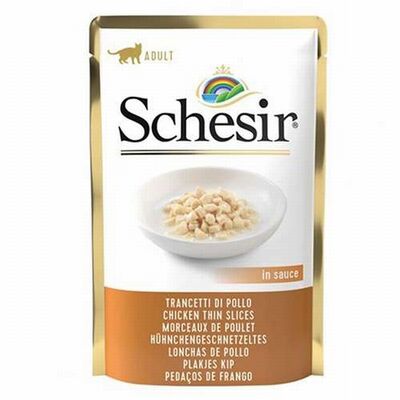 Schesir Pouch Gravy Kıyılmış Tavuklu Yetişkin Kedi Konservesi 6 Adet 85 Gr 