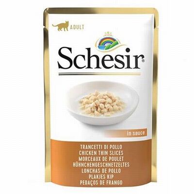 Schesir Pouch Gravy Kıyılmış Tavuklu Yetişkin Kedi Konservesi 85 Gr 