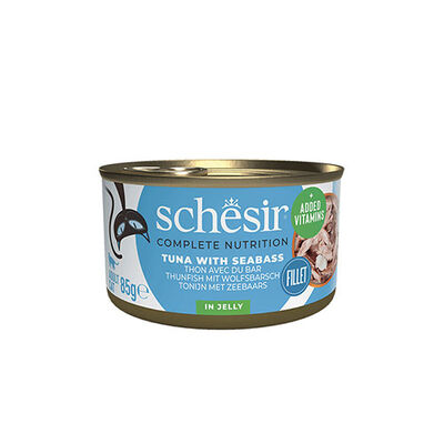 Schesir Jöle İçinde Ton Balıklı ve Levrekli Yetişkin Kedi Konservesi 85 Gr 