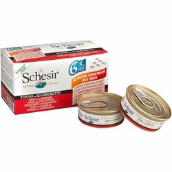 Schesir - Schesir Multipack Ton Balıklı ve Karidesli Yetişkin Kedi Konservesi 6 Adet 50 Gr 