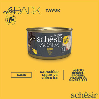 Schesir After Dark Pate Tavuk Etli Tahılsız Yetişkin Kedi Konservesi 12 Adet 80 Gr 