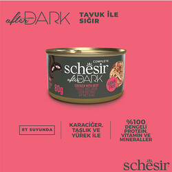 Schesir After Dark Sos İçinde Tavuk Etli ve Sığır Etli Tahılsız Yetişkin Kedi Konservesi 12 Adet 80 Gr - Thumbnail