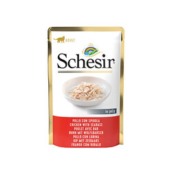 Schesir - Schesir Pouch Tavuklu ve Levrekli Yetişkin Kedi Konservesi 6 Adet 100 Gr 