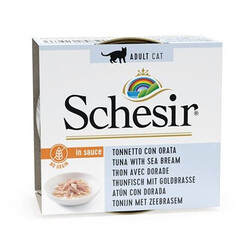 Schesir - Schesir Sos İçinde Ton Balıklı ve Çipuralı Tahılsız Yetişkin Kedi Konservesi 70 Gr 