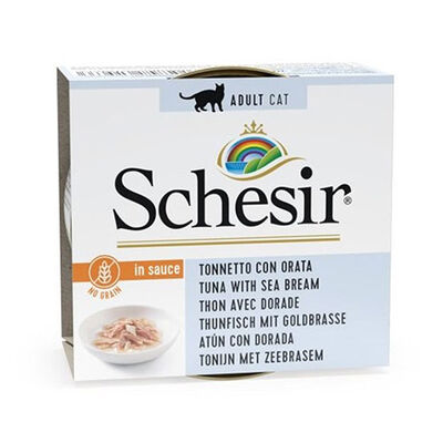 Schesir Sos İçinde Ton Balıklı ve Çipuralı Tahılsız Yetişkin Kedi Konservesi 70 Gr 